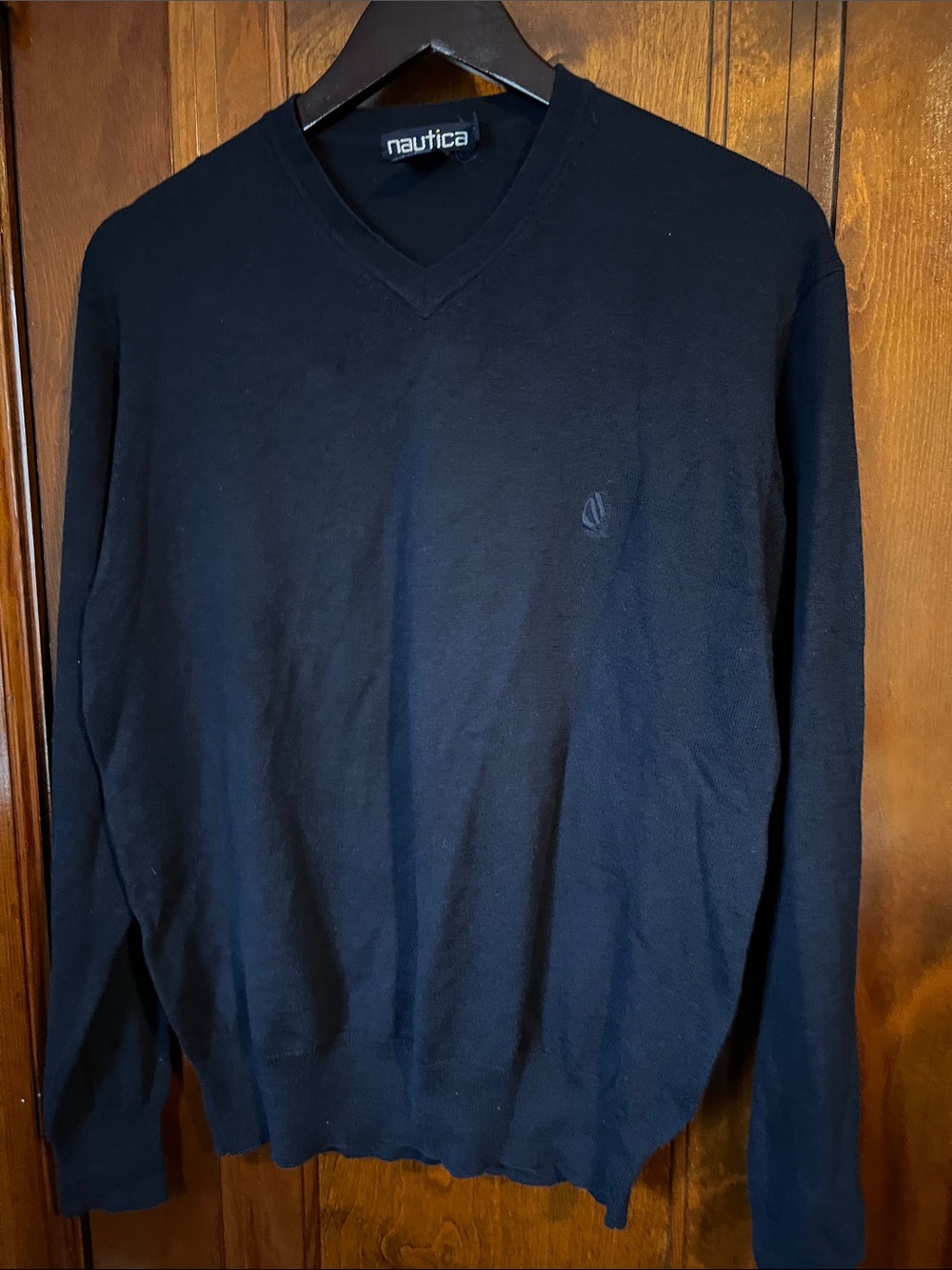Nautica Men's Navy Blue V-Neck Sweater